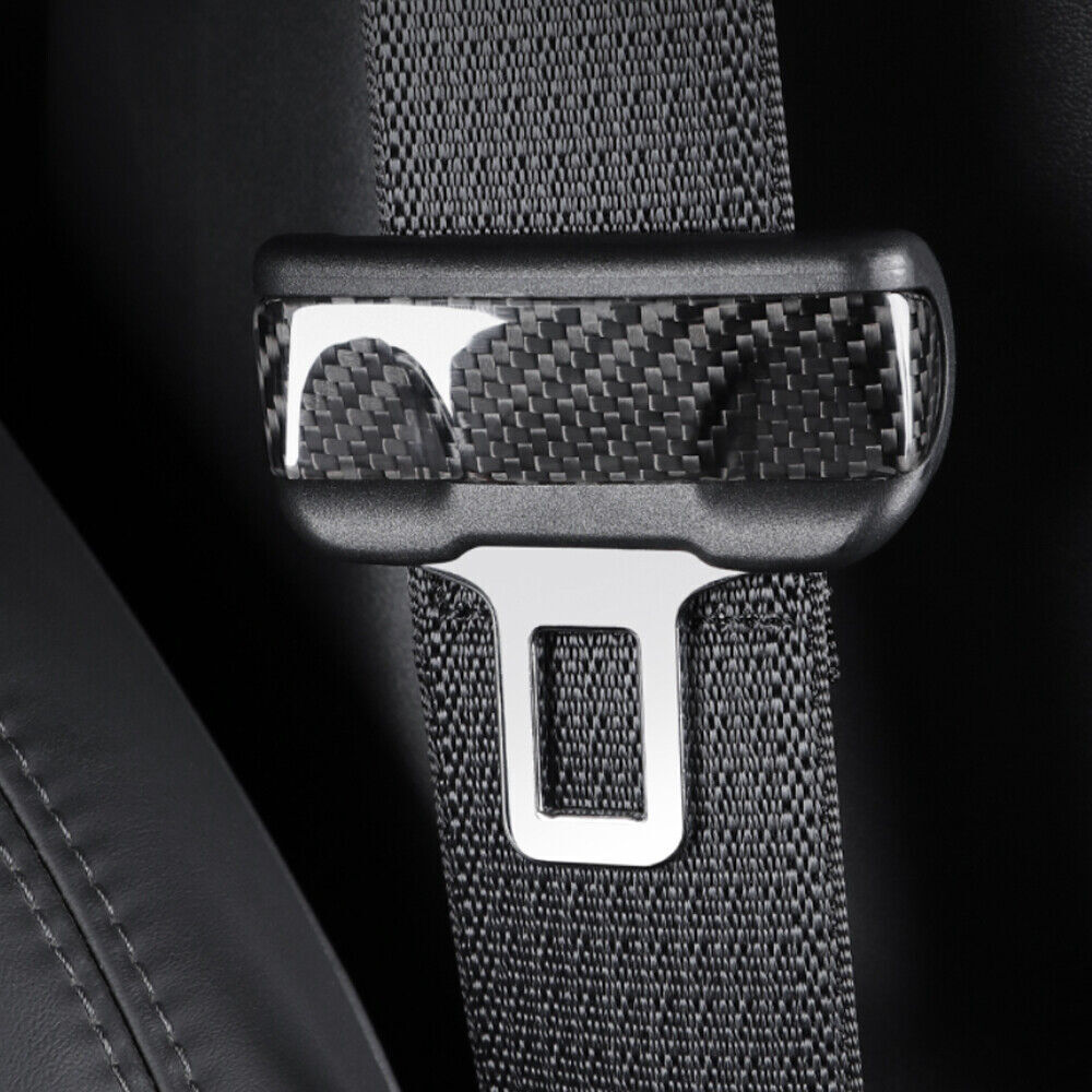 BRAND NEW 2020-2023 Tesla Model Y & 2017-2023 Tesla Model 3 Real Carbon Fiber Seat Belt Buckle Cover Trim