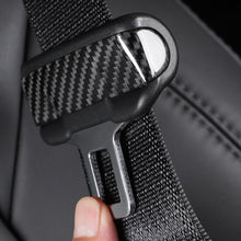 Load image into Gallery viewer, BRAND NEW 2020-2023 Tesla Model Y &amp; 2017-2023 Tesla Model 3 Real Carbon Fiber Seat Belt Buckle Cover Trim