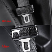 Load image into Gallery viewer, BRAND NEW 2020-2023 Tesla Model Y &amp; 2017-2023 Tesla Model 3 Real Carbon Fiber Seat Belt Buckle Cover Trim