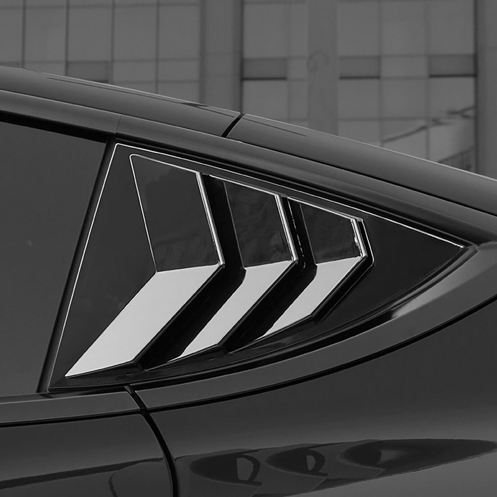 Brand New 2020-2024 Tesla Model Y Glossy Black Rear Side Window Louver Cover Vent Visor