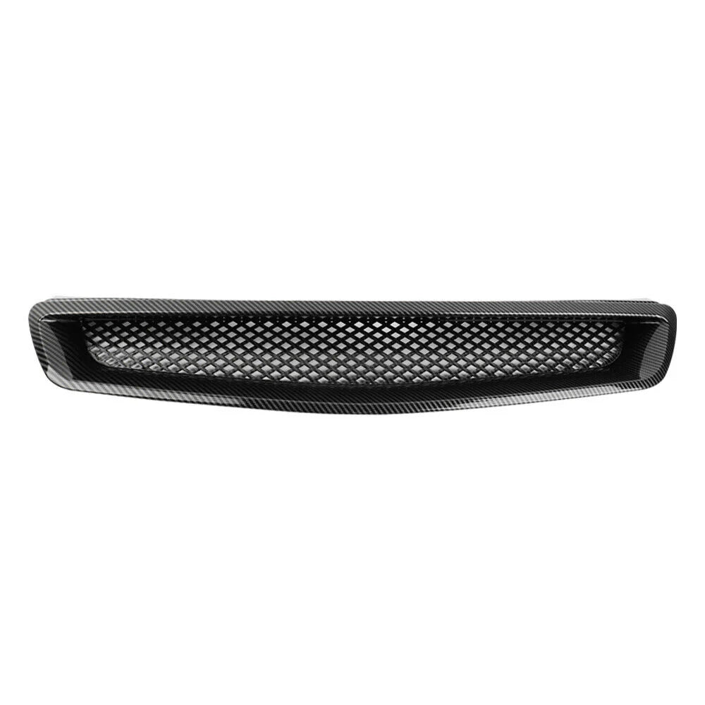Brand New 1996-1998 Honda Civic EJ/EK Jdm Type R Carbon Fiber Style Mesh ABS Front Hood Grille Grill - JK Racing Inc