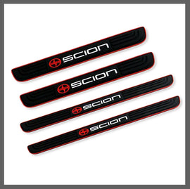 Brand New 4PCS Universal Scion Red Rubber Car Door Scuff Sill Cover Panel Step Protector