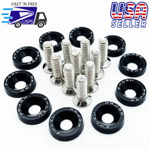 Load image into Gallery viewer, BRAND NEW 10PCS PASSWORD JDM BLACK ALUMINUM Fender Washers Engine Bolt Dress Up Kit - USA