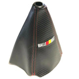 Brand New Universal Ralliart Carbon Fiber Leather PVC Red Stitching Leather Gear Manual Shifter Shift Knob Boot