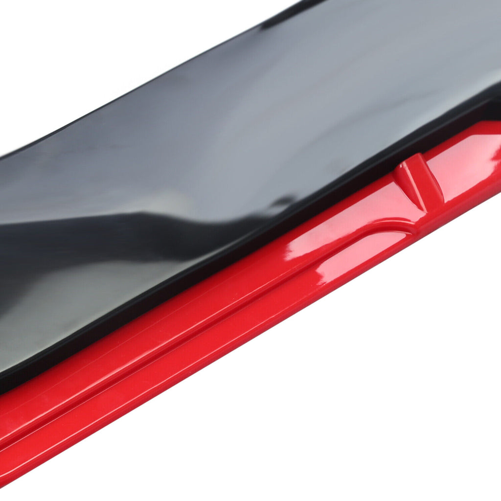 BRAND NEW UNIVERSAL 4PCS Glossy Black / Red Front Bumper Protector Body Splitter Spoiler Lip