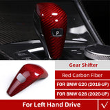 Brand New Real Carbon Fiber Red Gear Shift Knob Cover Trim For BMW G20 M340i 330i 2019-2023