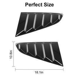 Brand New 2PCS FORD MUSTANG 2015-2023 Carbon Fiber Look Side Window Scoop Quarter Louver Cover