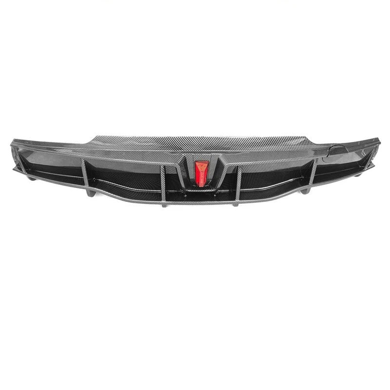 BRAND NEW 2020-2024 Tesla Model Y Rear Bumper ABS Diffuser Lip Kit W/ LED Flashing Light Carbon Fiber Print