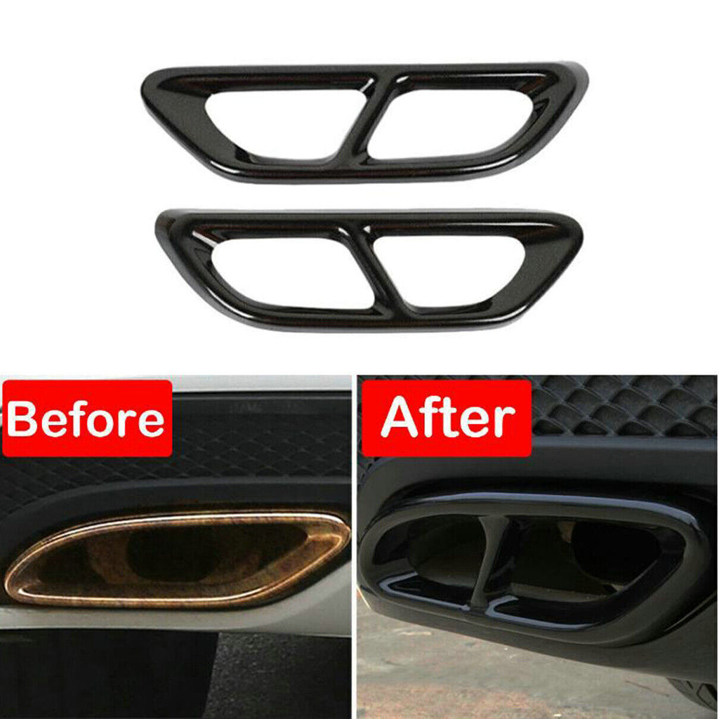 Brand New Honda Accord 2018-2022 Car Rear Cylinder Exhaust Muffler Tip Tail Pipe Glossy Black Metal Cover Trim