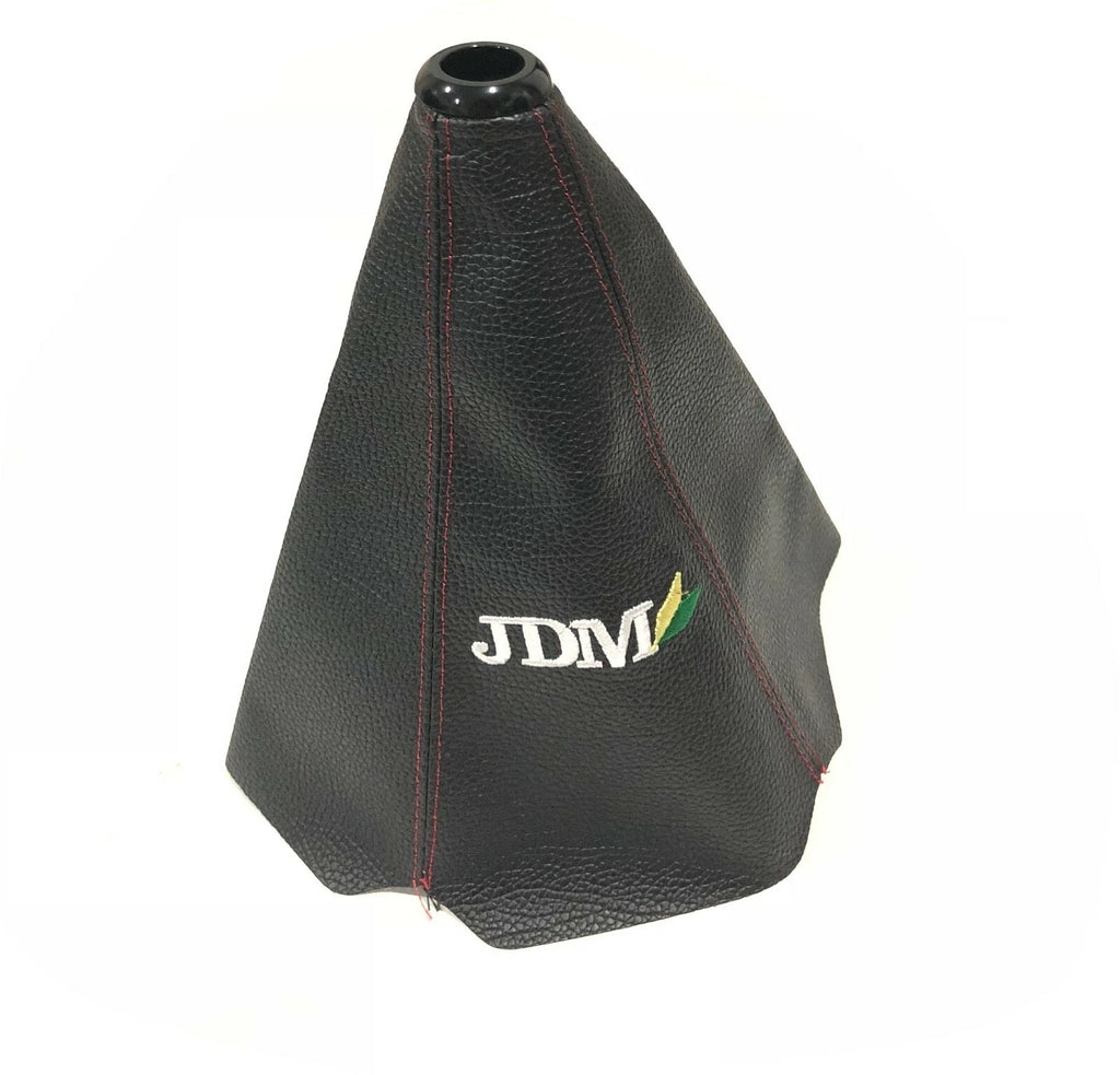 Brand New Universal JDM Leather PVC Red Stitching Leather Gear Manual Shifter Shift Knob Boot Cover