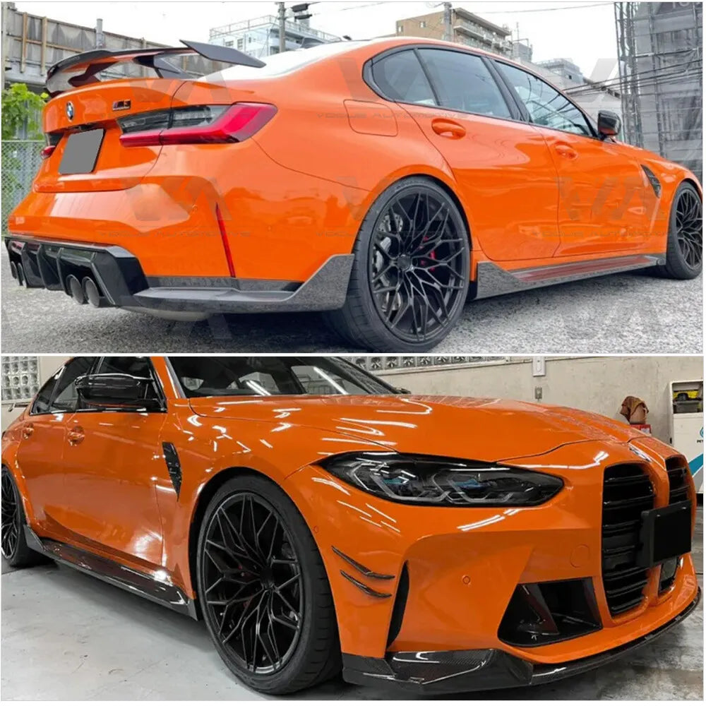 BRAND NEW 2021-2024 BMW G80 M3 MP STYLE REAL CARBON FIBER SIDE SKIRT EXTENSION REPLACEMENT