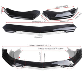 Brand New 5PCS UNIVERSAL GLOSSY BLACK / WHITE FRONT BUMPER LIP SPLITTER KIT