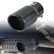 Load image into Gallery viewer, Brand New Universal Carbon Fiber Look Single Round Shape Car Exhaust Muffler Tip Straight Pipe 63mm 2.5‘’ Inlet