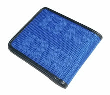 Load image into Gallery viewer, Brand New JDM XL Bride Blue Custom Stitched Racing Fabric Bifold Wallet Leather Gradate Men