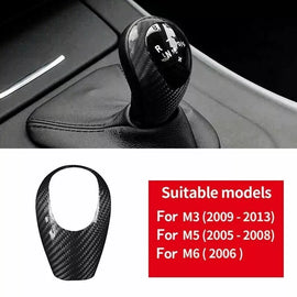 Brand New BMW M3 M5 M6 E63 E60 E92 Real Carbon Fiber Console Gear Shift Knob Cover Trim