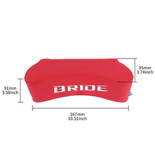Load image into Gallery viewer, BRAND NEW UNIVERSAL 2PCS JDM BRIDE Embroidery Red Leather Car Neck Rest Pillow Headrest Cushion