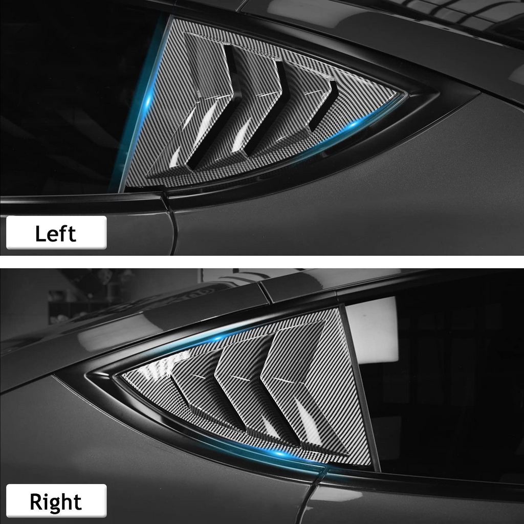 Brand New 2020-2024 Tesla Model Y Carbon Fiber Look Rear Side Window Louver Cover Vent Visor
