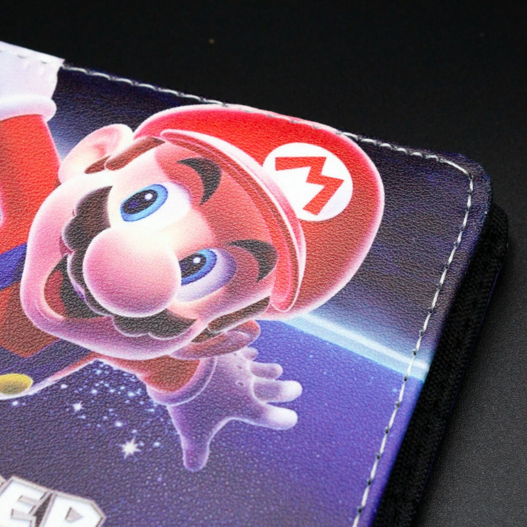 Brand New Men Super Mario Bros Galaxy Purse Short Bifold Fashion Leather Wallet