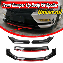 Load image into Gallery viewer, BRAND NEW 4PCS Universal Front Bumper Lip Spoiler Splitter Protector Glossy Black/Red
