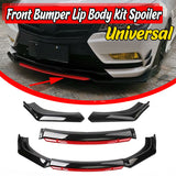 BRAND NEW 4PCS Universal Front Bumper Lip Spoiler Splitter Protector Glossy Black/Red