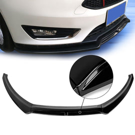 Brand New 3PCS 2015-2018 FORD FOCUS GLOSSY BLACK FRONT BUMPER LIP SPLITTER KIT