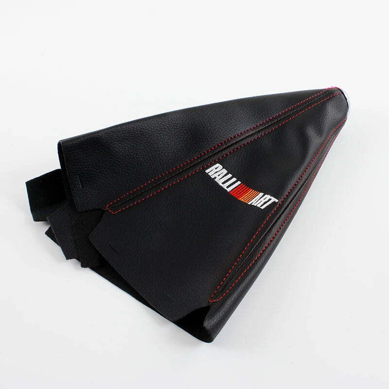 Brand New Universal Ralliart Leather PVC Red Stitching Leather Gear Manual Shifter Shift Knob Boot Cover