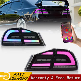 Brand New 2006-2012 Honda Civic FD1 FD2 Type R FD3 RGB Tail Lights LED Rear Lamps