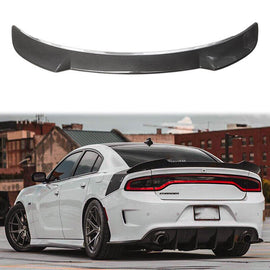 BRAND NEW 2011-2023 DODGE CHARGER CARBON FIBER LOOK HIGHKICK REAR TRUNK DUCKBILL SPOILER WING
