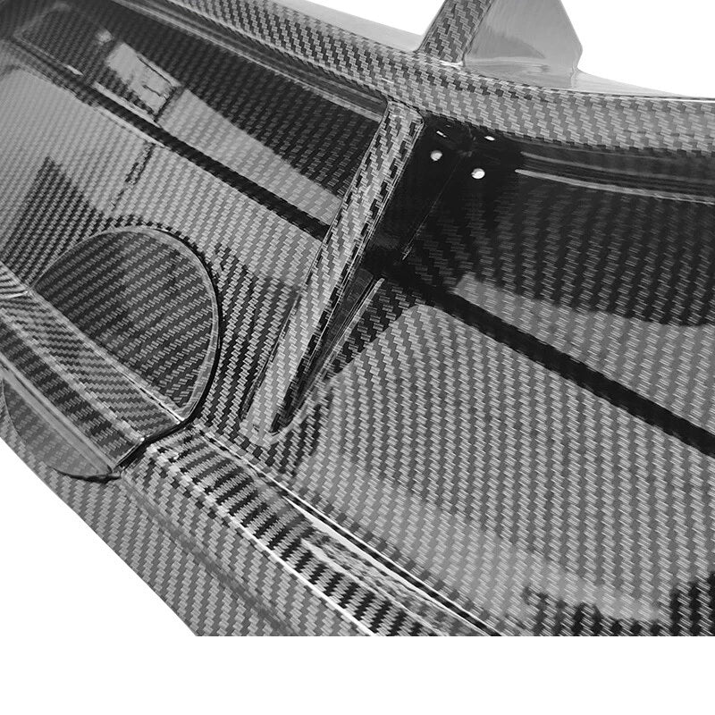 BRAND NEW 2020-2024 Tesla Model Y Rear Bumper ABS Diffuser Lip Kit W/ LED Flashing Light Carbon Fiber Print