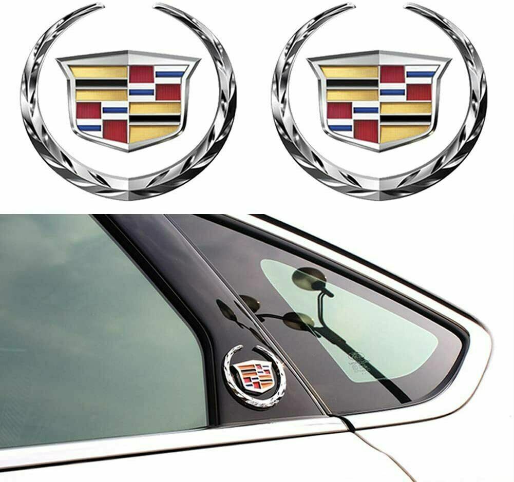 BRAND NEW 2PCS Cadillac Fender BADGE Marker Door Badge Emblem Car Decoration Sport V