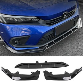 BRAND NEW 3PCS 2022-2024 Honda Civic 4DR SEDAN LX EX Si JDM 3PCS CARBON FIBER LOOK FRONT BUMPER LIP SPLITTER KIT