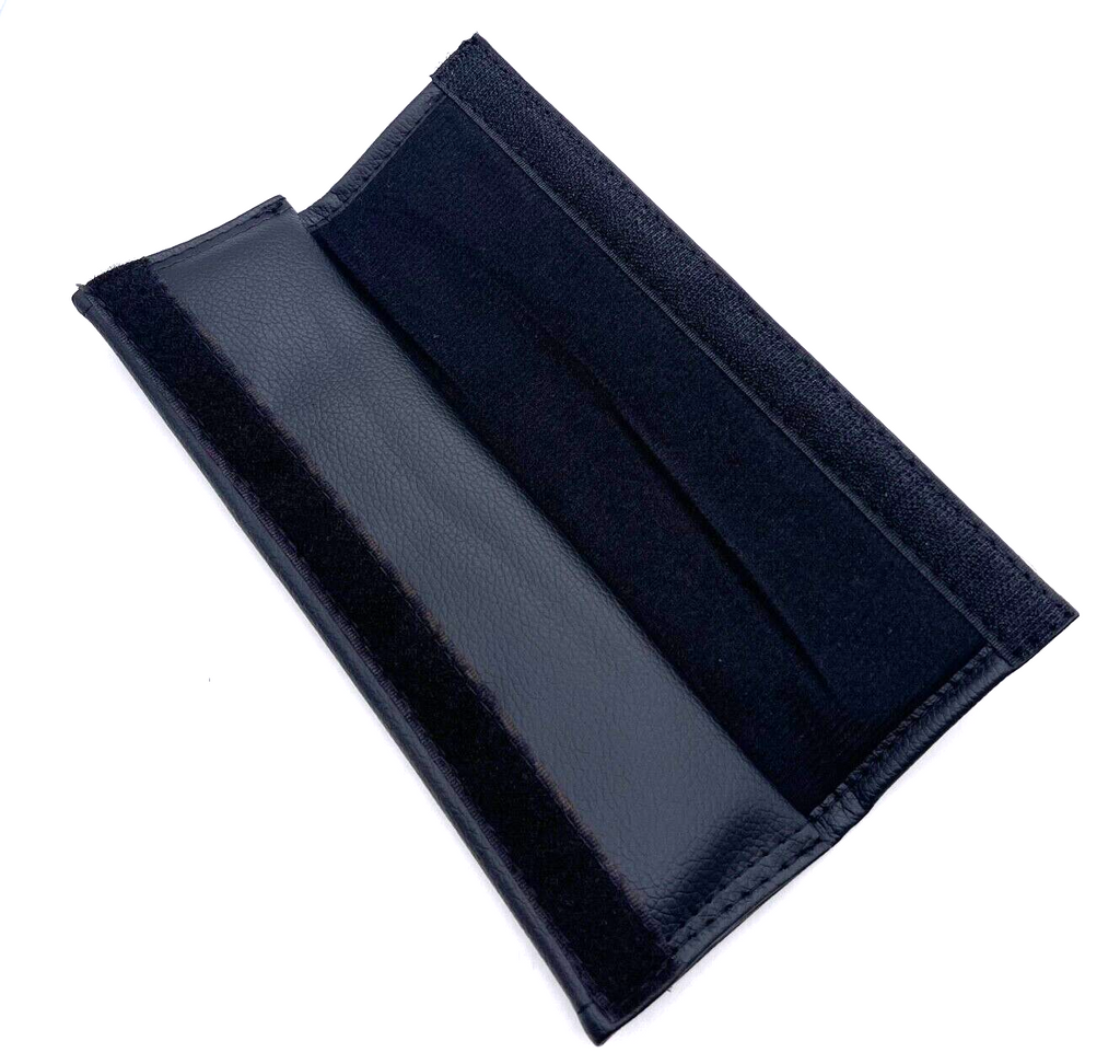 Brand New Universal 2PCS TESLA Black Leather Auto Car Seat Belt Covers Shoulder Pads Cushion