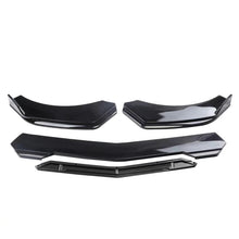 Load image into Gallery viewer, Brand New 5PCS UNIVERSAL GLOSSY BLACK / BLACK FRONT BUMPER LIP SPLITTER KIT