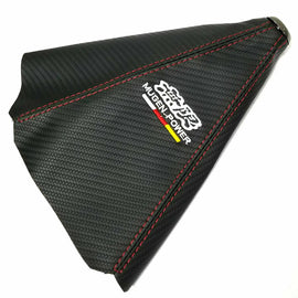 Brand New Universal Mugen Power Carbon Fiber Leather PVC Red Stitching Leather Gear Manual Shifter Shift Knob Boot Cover