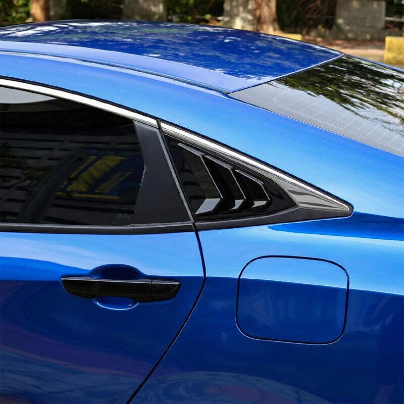 Brand New Honda Civic 10th 2016-2021 4DR SEDAN ABS Glossy Black Style Rear Side Vent Window Scoop Louver Cover