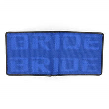 Load image into Gallery viewer, Brand New JDM XL Bride Blue Custom Stitched Racing Fabric Bifold Wallet Leather Gradate Men