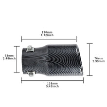 Load image into Gallery viewer, Brand New Universal Carbon Fiber Look Single Round Shape Car Exhaust Muffler Tip Straight Pipe 63mm 2.5‘’ Inlet
