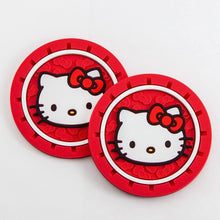 Load image into Gallery viewer, Brand New Universal 2PCS Platicolor 000677R01 Hello Kitty Sanrio Rubber Auto Car Cup Holder Coasters