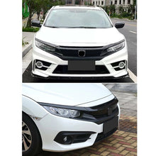 Load image into Gallery viewer, BRAND NEW 3PCS 2016-2021 Honda Civic ABS Glossy Black Front Grille Cover Moulding Trim + Eye Lid