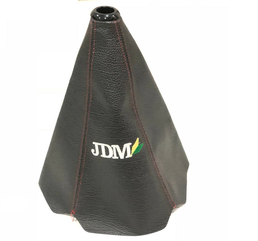 Brand New Universal JDM Leather PVC Red Stitching Leather Gear Manual Shifter Shift Knob Boot Cover