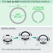 Load image into Gallery viewer, BRAND NEW Universal Official Licensed JEEP WRANGLER Rugged Neoprene Design Steering Wheel Cover – Car Truck SUV &amp; Van, Universal Size Fit 14.5&quot;-15.5&quot;