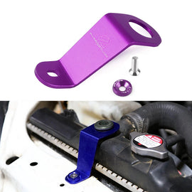 BRAND NEW PASSWORD JDM EG EH EJ CIVIC PURPLE CNC BILLET ALUMINUM RADIATOR STAY MOUNT BRACKET+WASHER KIT