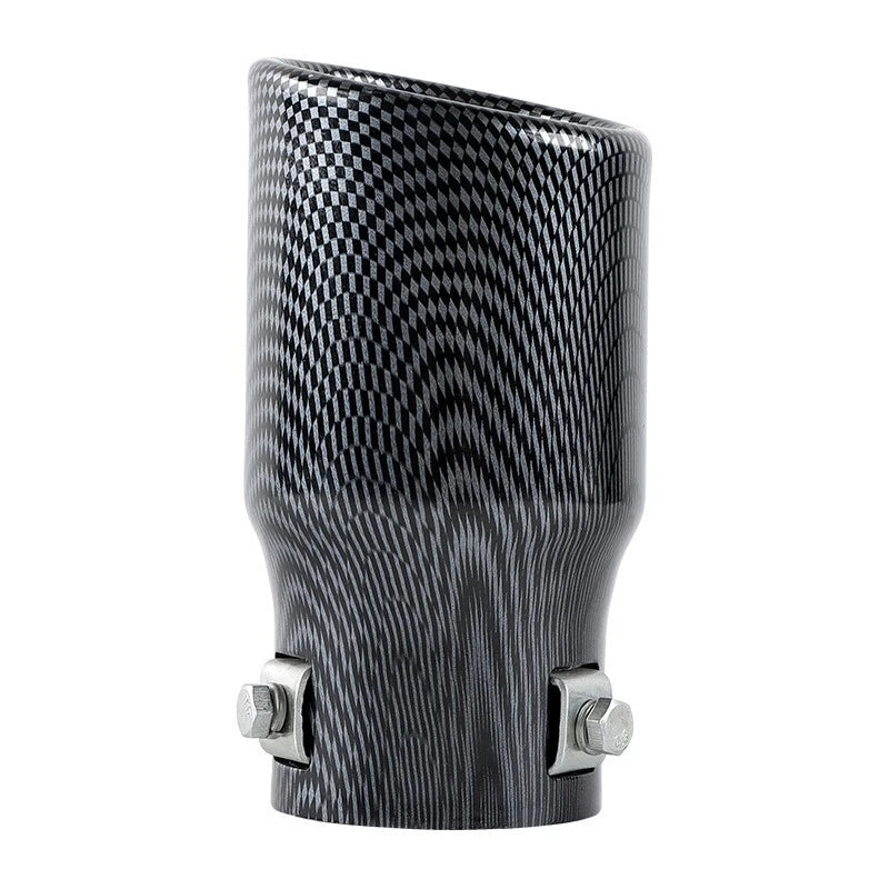 Brand New Universal Carbon Fiber Look Single Round Shape Car Exhaust Muffler Tip Straight Pipe 63mm 2.5‘’ Inlet