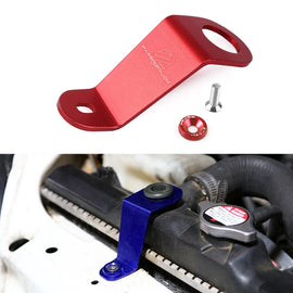 BRAND NEW PASSWORD JDM EG EH EJ CIVIC RED CNC BILLET ALUMINUM RADIATOR STAY MOUNT BRACKET+WASHER KIT