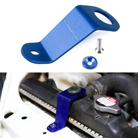 BRAND NEW PASSWORD JDM EG EH EJ CIVIC BLUE CNC BILLET ALUMINUM RADIATOR STAY MOUNT BRACKET+WASHER KIT