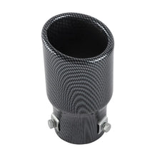 Load image into Gallery viewer, Brand New Universal Carbon Fiber Look Single Round Shape Car Exhaust Muffler Tip Straight Pipe 63mm 2.5‘’ Inlet