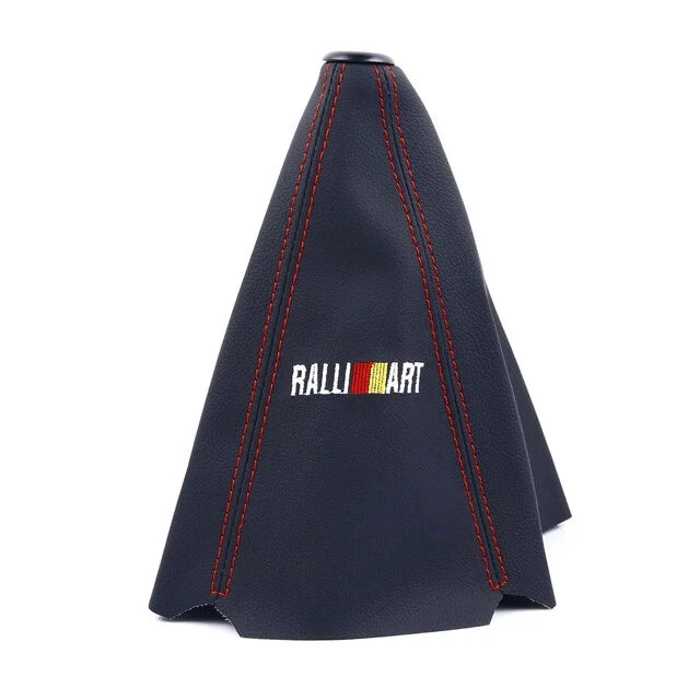 Brand New Universal Ralliart Leather PVC Red Stitching Leather Gear Manual Shifter Shift Knob Boot Cover