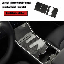 Load image into Gallery viewer, Brand New 3PCS 2017-2020 Tesla Model 3 Real Carbon Fiber Center Control Panel Hard Cover Trim Kit