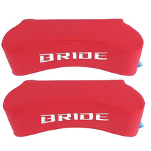 Load image into Gallery viewer, BRAND NEW UNIVERSAL 2PCS JDM BRIDE Embroidery Red Leather Car Neck Rest Pillow Headrest Cushion