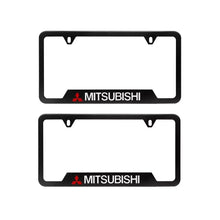Load image into Gallery viewer, Brand New Universal 2PCS MITSUBISHI Metal Black License Plate Frame